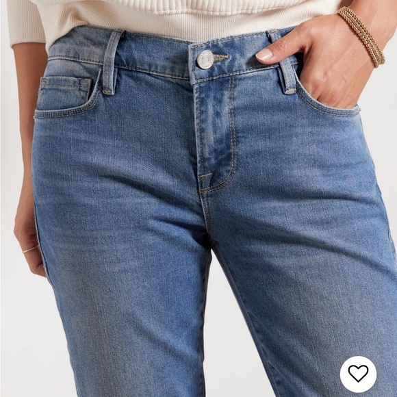 Frame Le Garçon Rolled Raw Hem Boyfriend Jeans Deepwater Wash - Picture 3 of 15